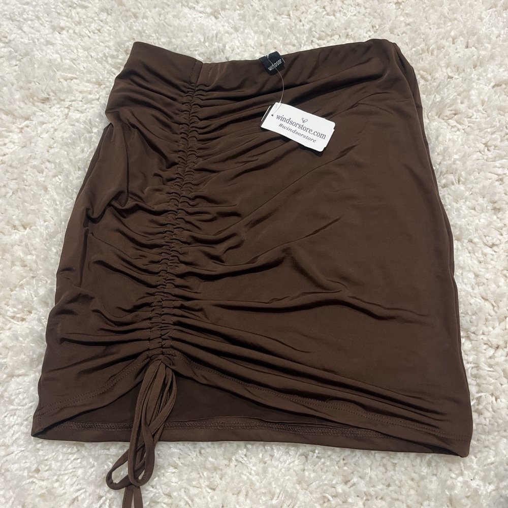 Brown Stretchy Windsor Skirt